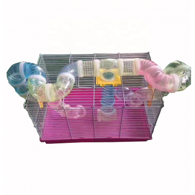 Wholose Hamster external pipe cage DIY luxury hamster cage golden silk bear cage