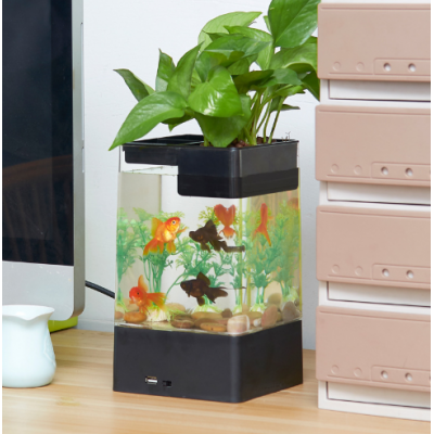 Hot saling Self-cleaning fish tank without changing water small acrylic gold fish tank