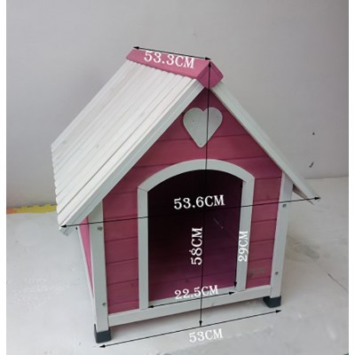 Lovely pink outdoor shelter from rain dog house