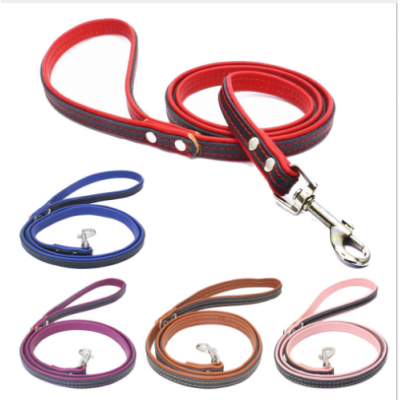 Outdoor real leather dog leash colorful pet walking training leads durable leash for pet dog