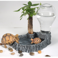 pet tank food bowl small animal automatic water dispenser special  for tortoise lizard  reptile drinking water